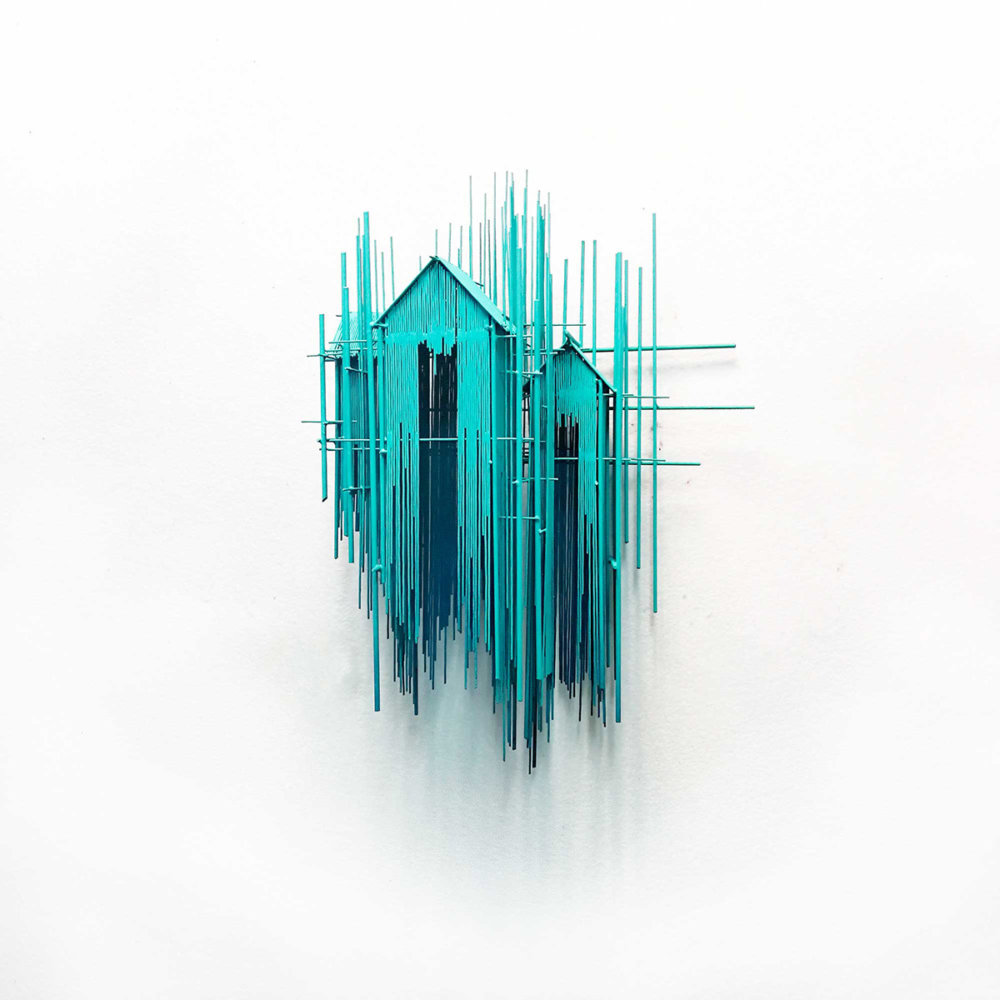 Metal Sketches Architectural Steel Wire Sculptures By David Moreno 11