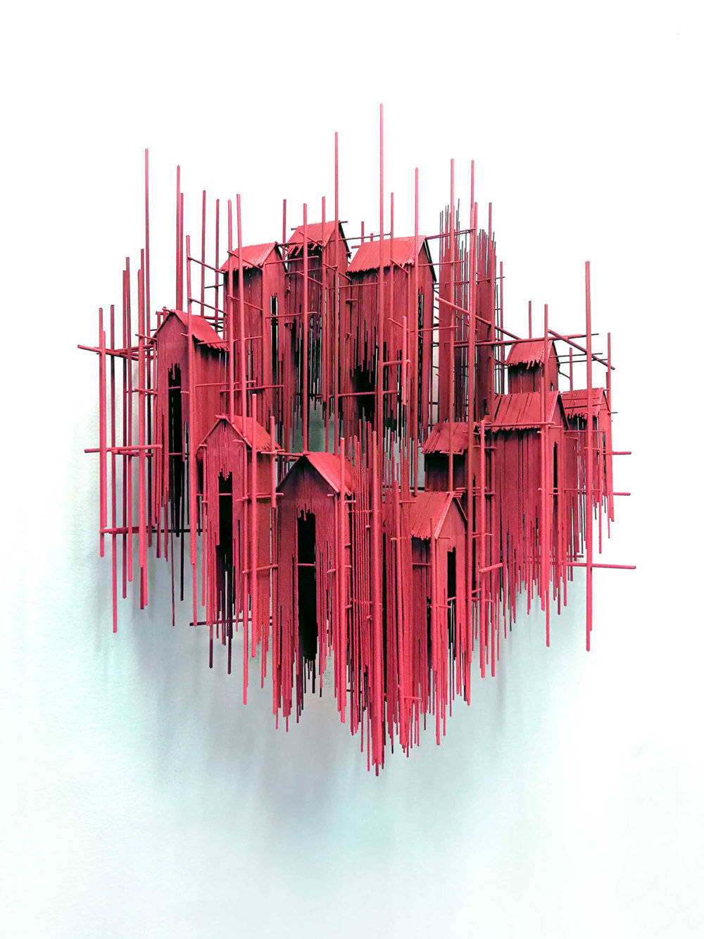 Metal Sketches Architectural Steel Wire Sculptures By David Moreno 13