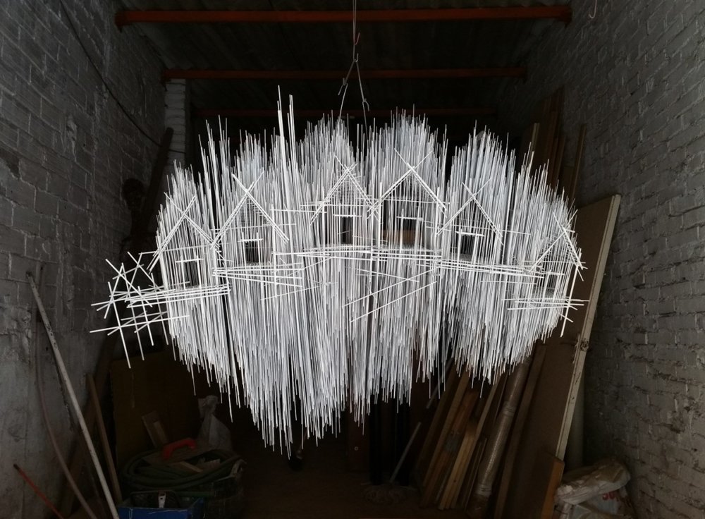 Metal Sketches Architectural Steel Wire Sculptures By David Moreno 19