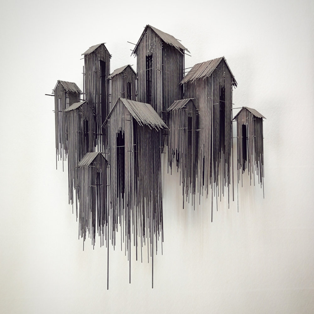 Metal Sketches Architectural Steel Wire Sculptures By David Moreno 5
