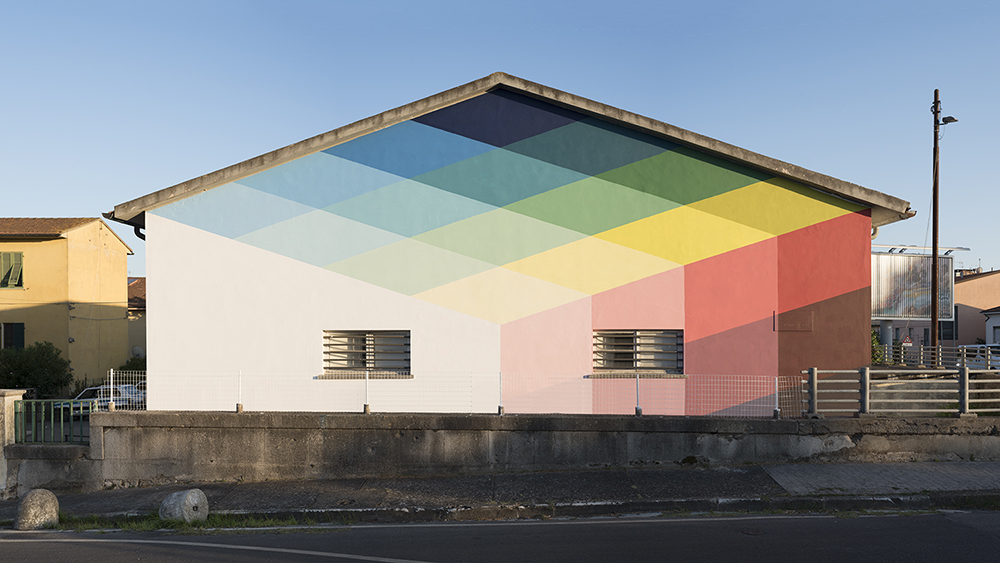 Prismatic Checkered Murals With Vivid And Contrasting Color Shades By Alberonero 13