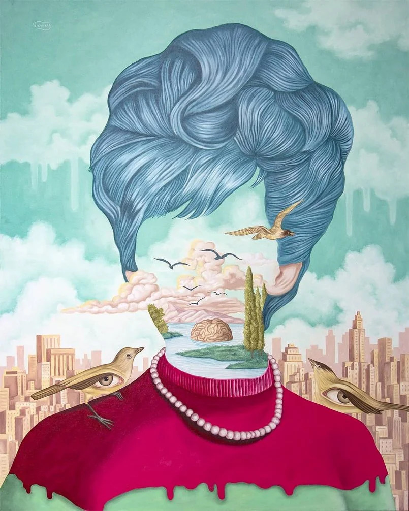 Surrealist Portrait Paintings Blending Human Heads With Nature Elements By Rafael Silveira 17
