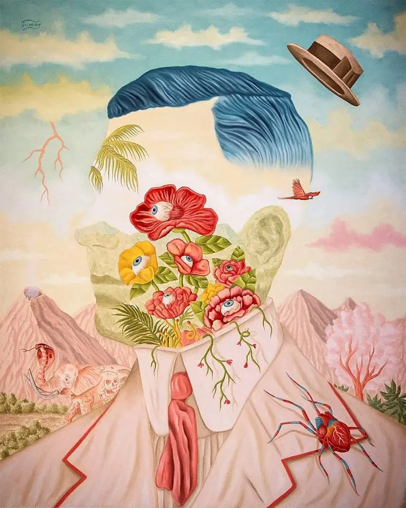 Surrealist Portrait Paintings Blending Human Heads With Nature Elements By Rafael Silveira 7