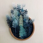 Vegetal Gradient: a gradient plant paper cut sculpture by Sonia Poli