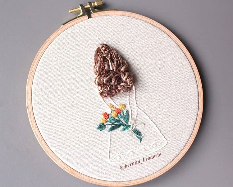 Beautiful Hair Embroidery Art By Bernita Broderie 12