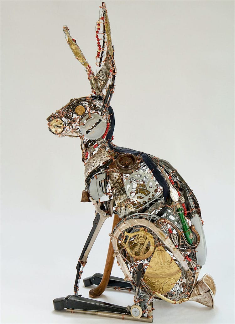 Scrap Metal And Discarded Objects Recycled Into Lifelike Animal Sculptures By Barbara Franc 11