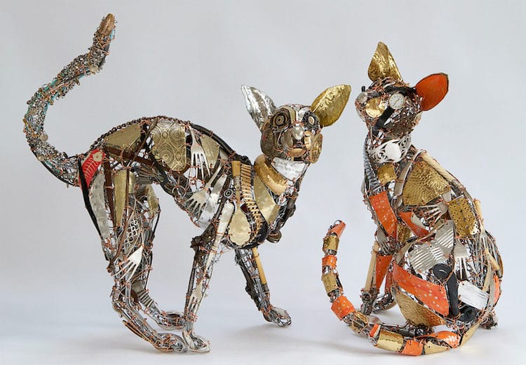 Scrap Metal And Discarded Objects Recycled Into Lifelike Animal Sculptures By Barbara Franc 7