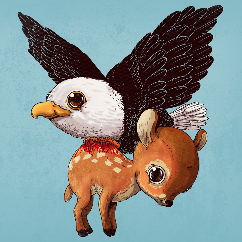 Adorable Circle Of Life Lovely And Disturbing Wild Animal Illustrations By Alex Solis 12