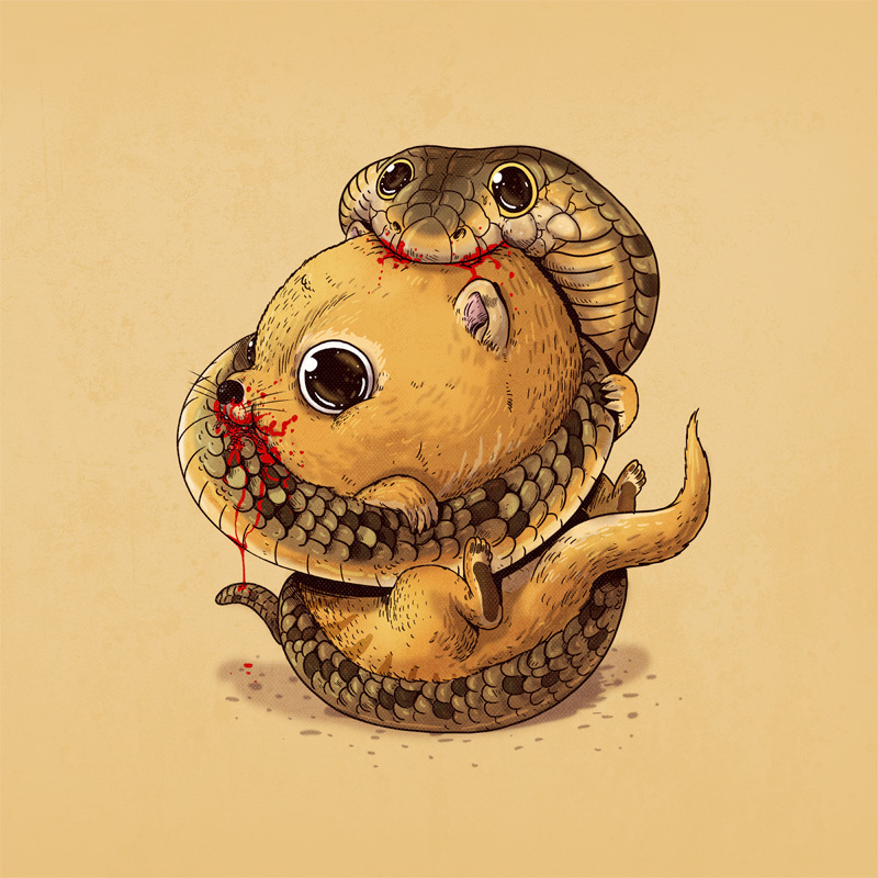 Adorable Circle Of Life Lovely And Disturbing Wild Animal Illustrations By Alex Solis 15
