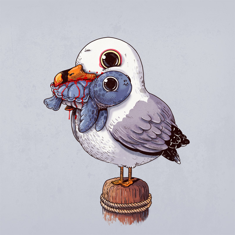 Adorable Circle Of Life Lovely And Disturbing Wild Animal Illustrations By Alex Solis 16