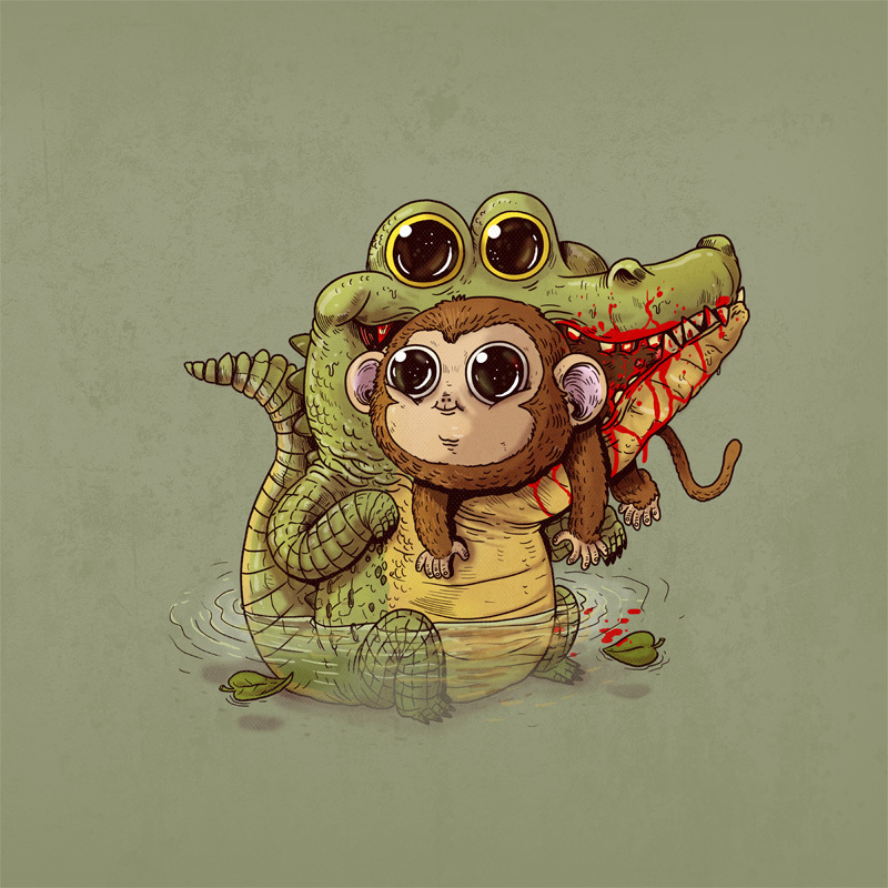 Adorable Circle Of Life Lovely And Disturbing Wild Animal Illustrations By Alex Solis 17