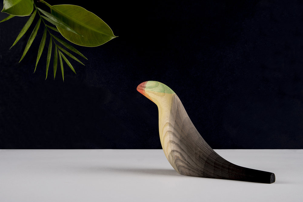 Immersed Birds Bird Wood Sculptures With Watercolor Plumage By Moises Hernandez 8
