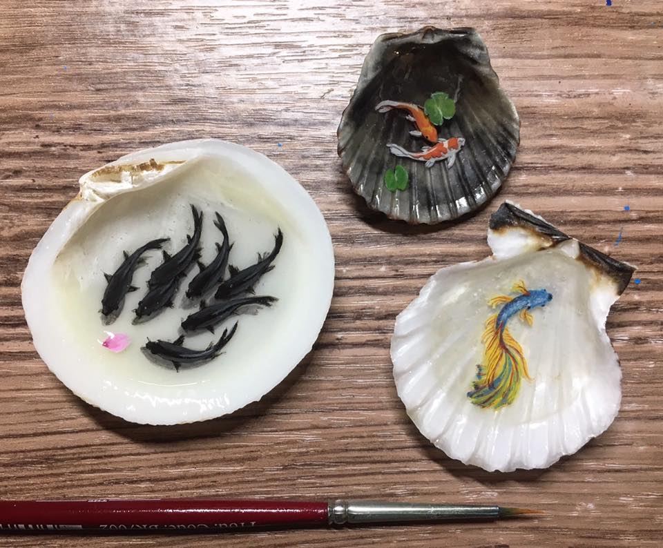 Paintings Of Mini Ponds In Shells By Nan Ma 04