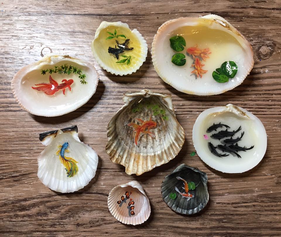 Paintings Of Mini Ponds In Shells By Nan Ma 05