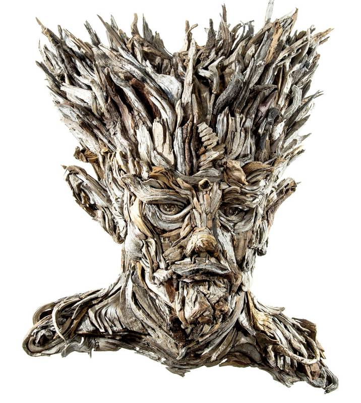 Amazing Head Sculptures Made Of Found Wood By Eyevan Tumbleweed 1