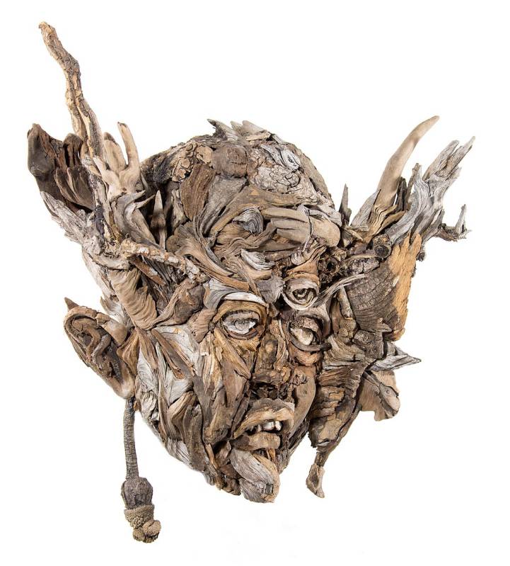 Amazing Head Sculptures Made Of Found Wood By Eyevan Tumbleweed 7
