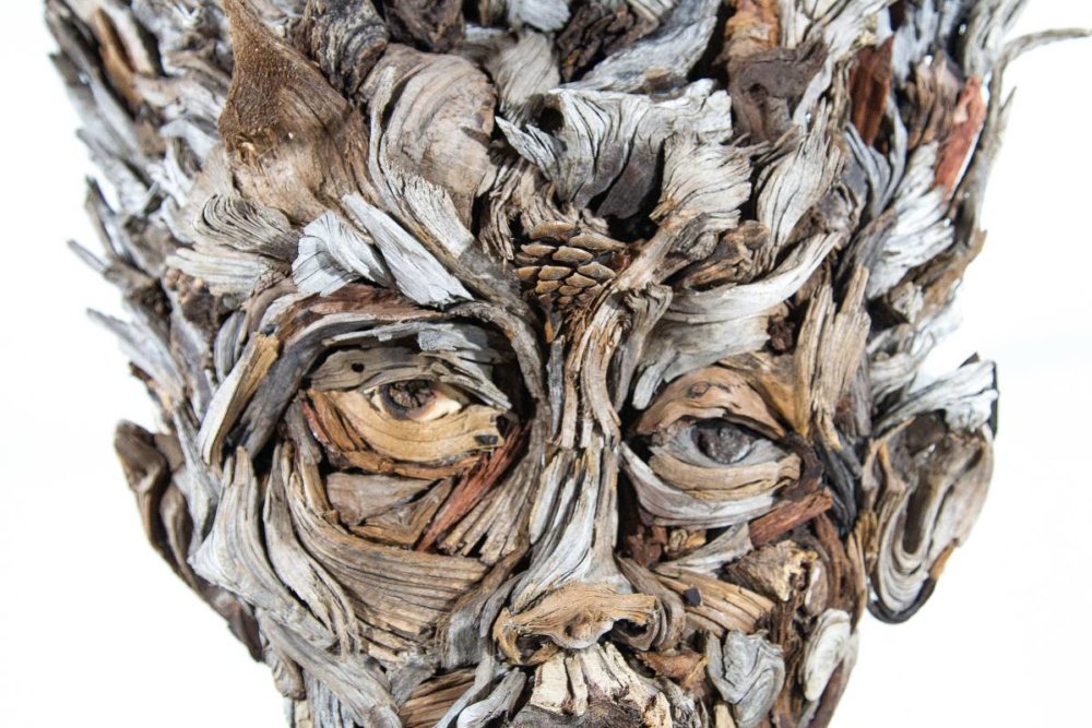 Amazing Head Sculptures Made Of Found Wood By Eyevan Tumbleweed 9