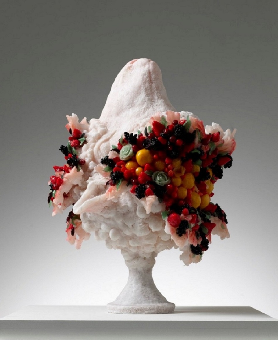 Beautifully Grotesque Disquieting Wax Sculptures Flower Decorated By Rebecca Stevenson 11