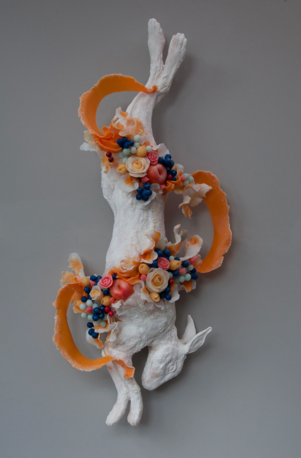 Beautifully Grotesque Disquieting Wax Sculptures Flower Decorated By Rebecca Stevenson 2