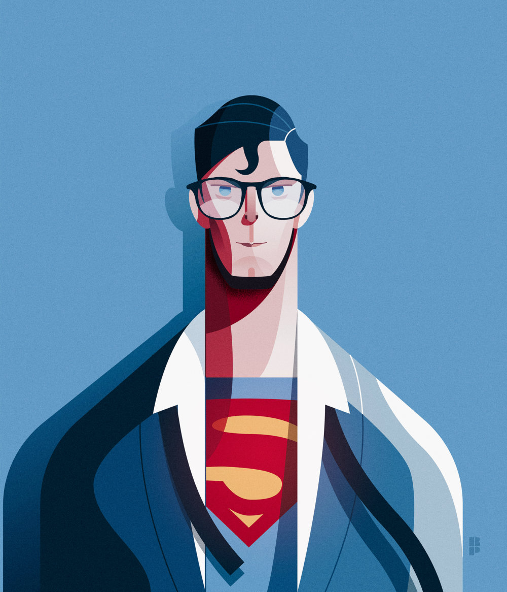 Christopher Reeve - Smart vector cartoons of pop culture icons by Ricardo Polo