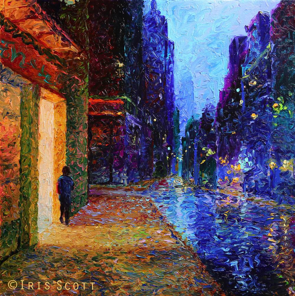 Colorful impressionistic oil paintings painted entirely with the fingers by Iris Scott 15