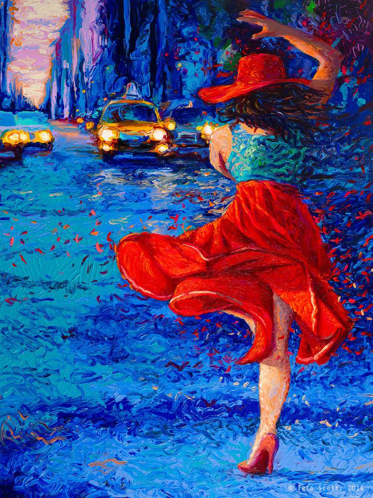 Colorful impressionistic oil paintings painted entirely with the fingers by Iris Scott 19