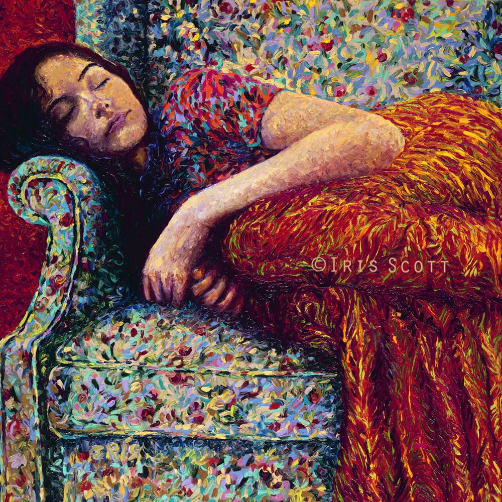 Colorful impressionistic oil paintings painted entirely with the fingers by Iris Scott 20