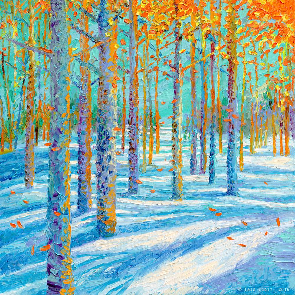 Colorful impressionistic oil paintings painted entirely with the fingers by Iris Scott 25