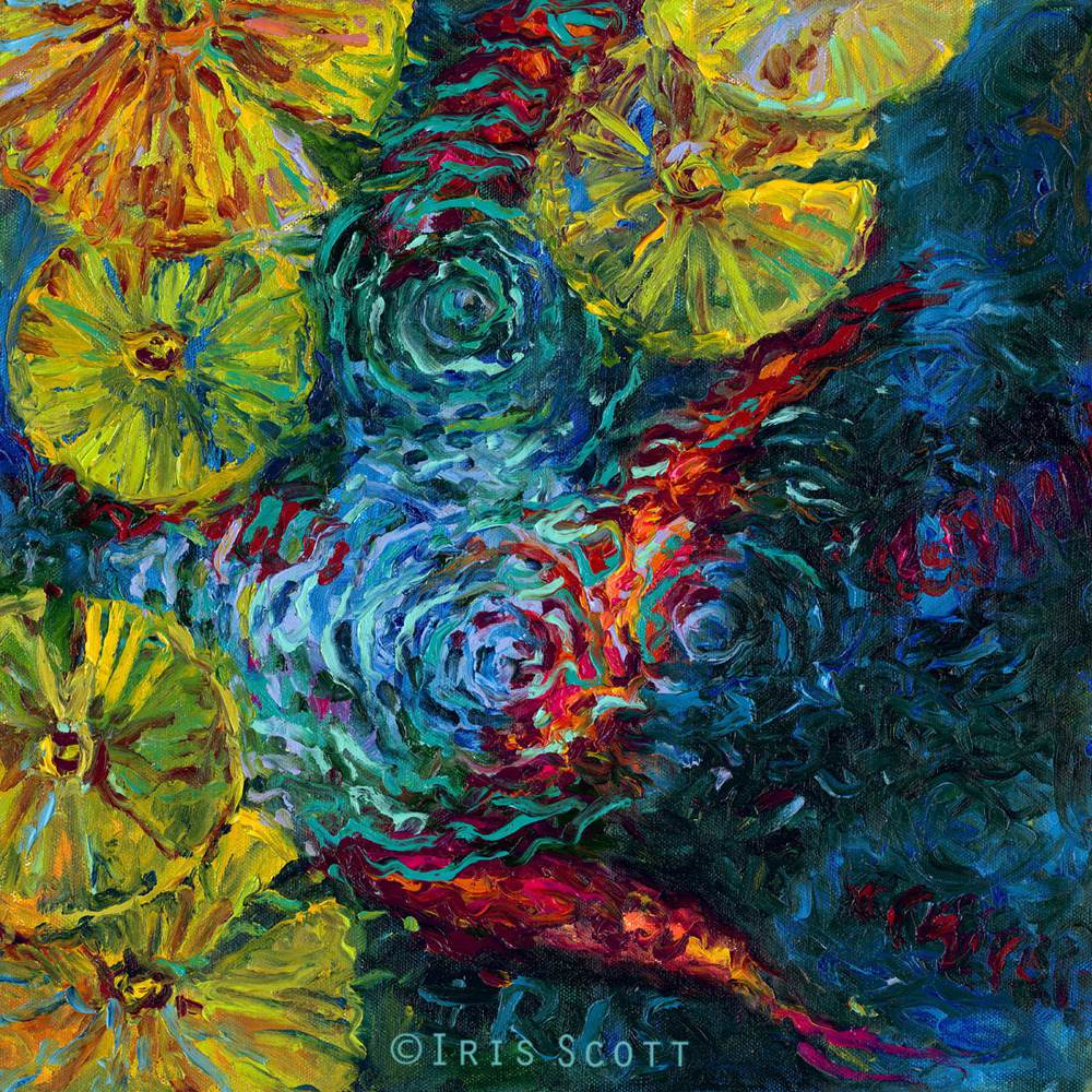 Colorful impressionistic oil paintings painted entirely with the fingers by Iris Scott 5