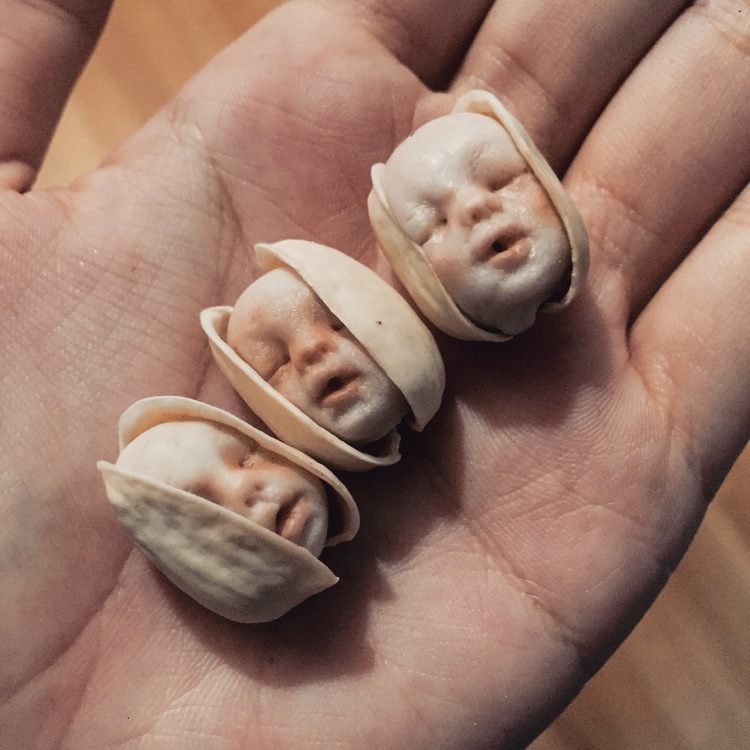 Creepy And Cute Bizarre Tiny Food Sculptures By Qixuan Lim 12