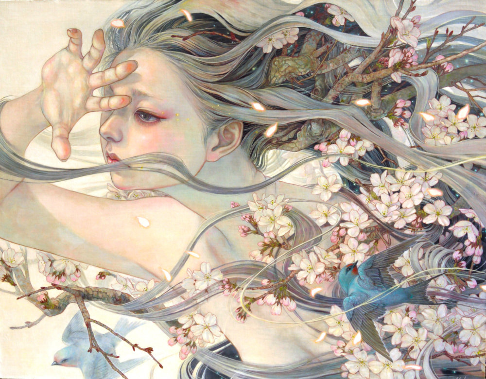 Detailed Oil Paintings Of Introspective Women Merged With Nature Elements By Miho Hirano 1