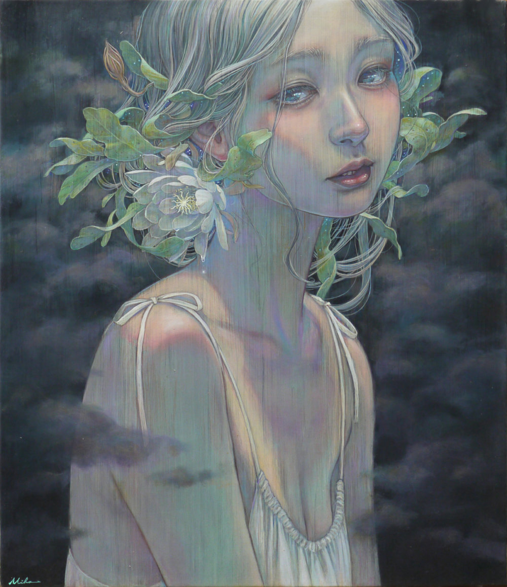 Detailed Oil Paintings Of Introspective Women Merged With Nature Elements By Miho Hirano 3
