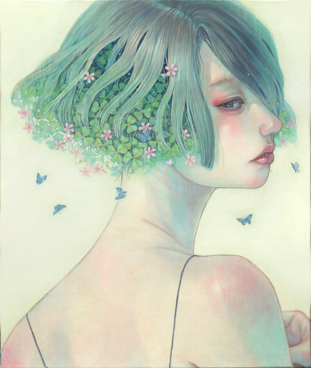 Detailed Oil Paintings Of Introspective Women Merged With Nature Elements By Miho Hirano 5