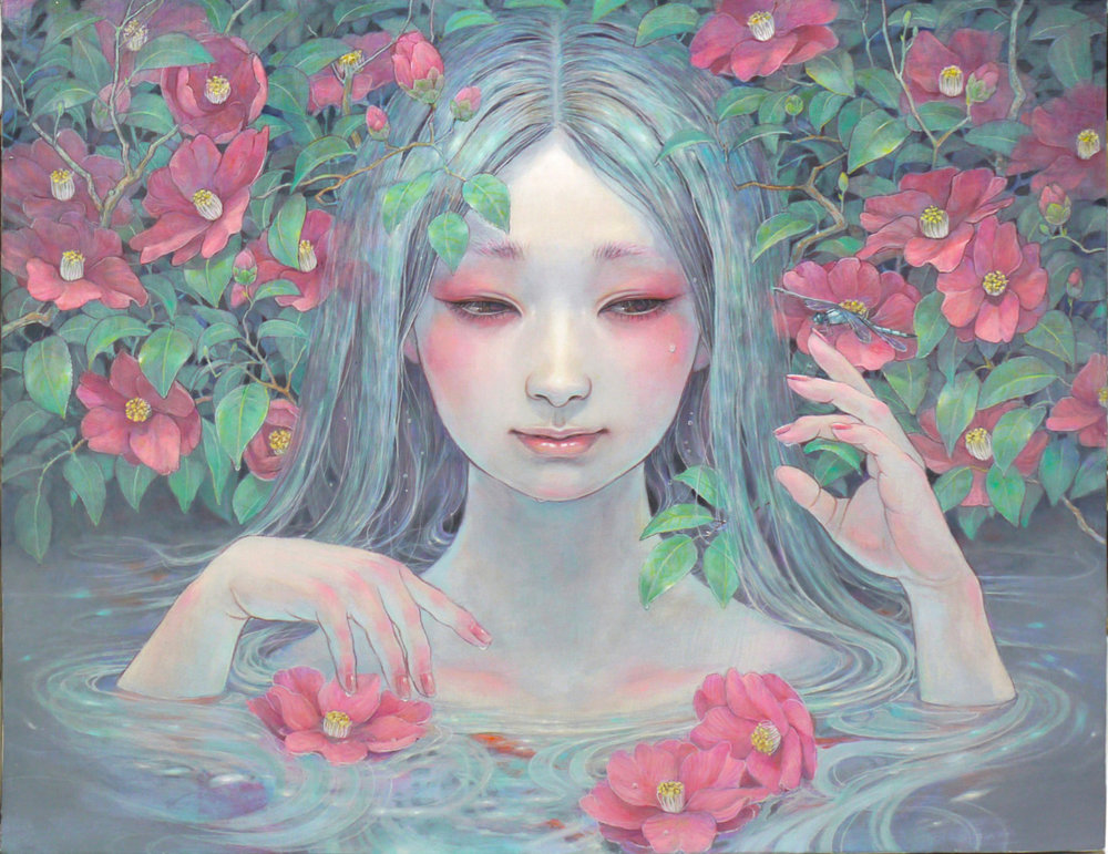 Detailed Oil Paintings Of Introspective Women Merged With Nature Elements By Miho Hirano 7