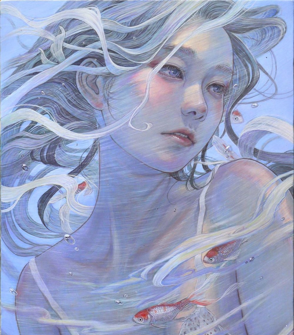 Detailed Oil Paintings Of Introspective Women Merged With Nature Elements By Miho Hirano 9