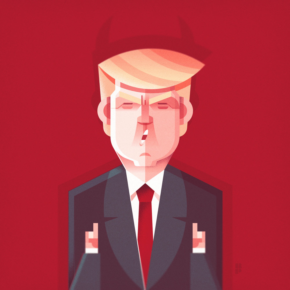 Donald Trump - Smart vector cartoons of pop culture icons by Ricardo Polo