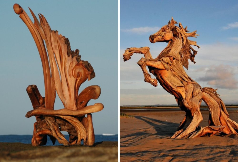 Extraordinary Sculptures And rustic Furniture Carved Out Of Driftwood By Jeffro Uitto 6