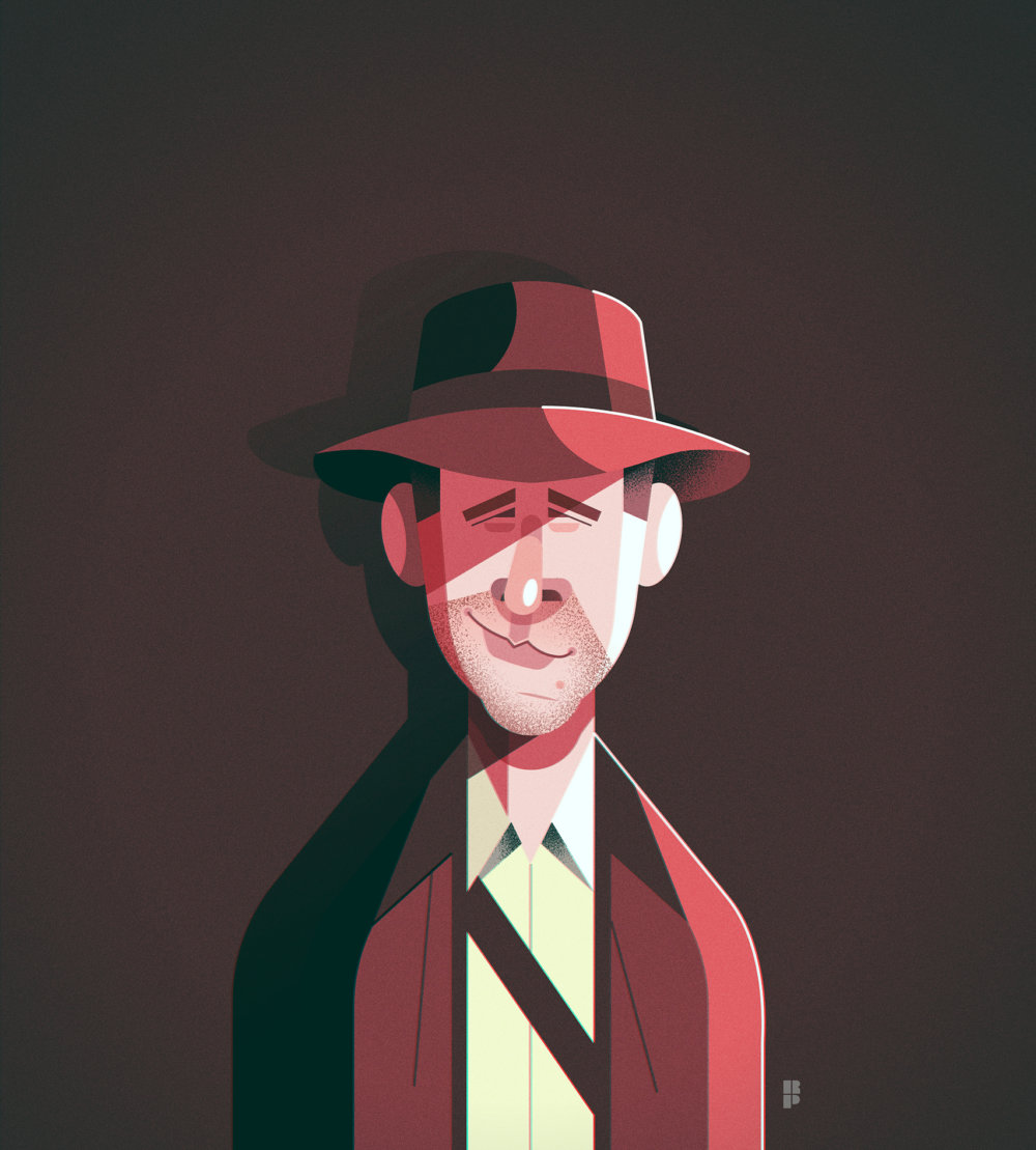 Harrison Ford - Smart vector cartoons of pop culture icons by Ricardo Polo