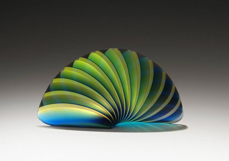 Iridescent Glass Sculptures With Geometric And Organic Patterns By Laszlo Lukacsi 1