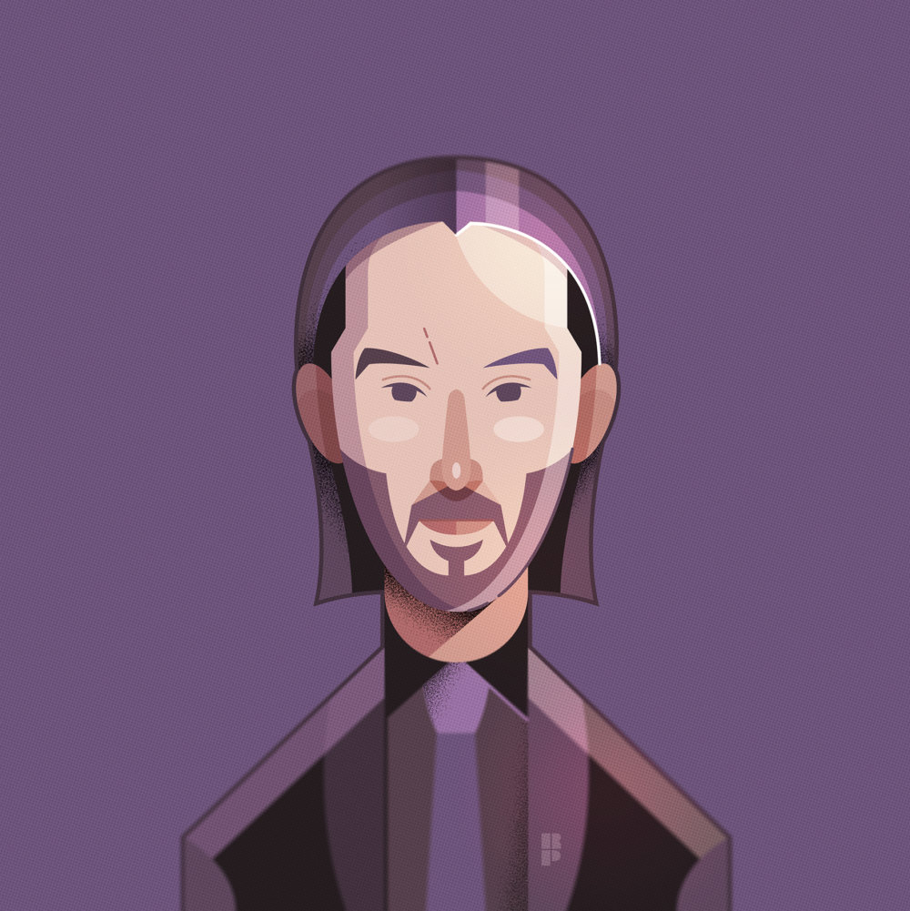 Keanu Reeves - Smart vector cartoons of pop culture icons by Ricardo Polo