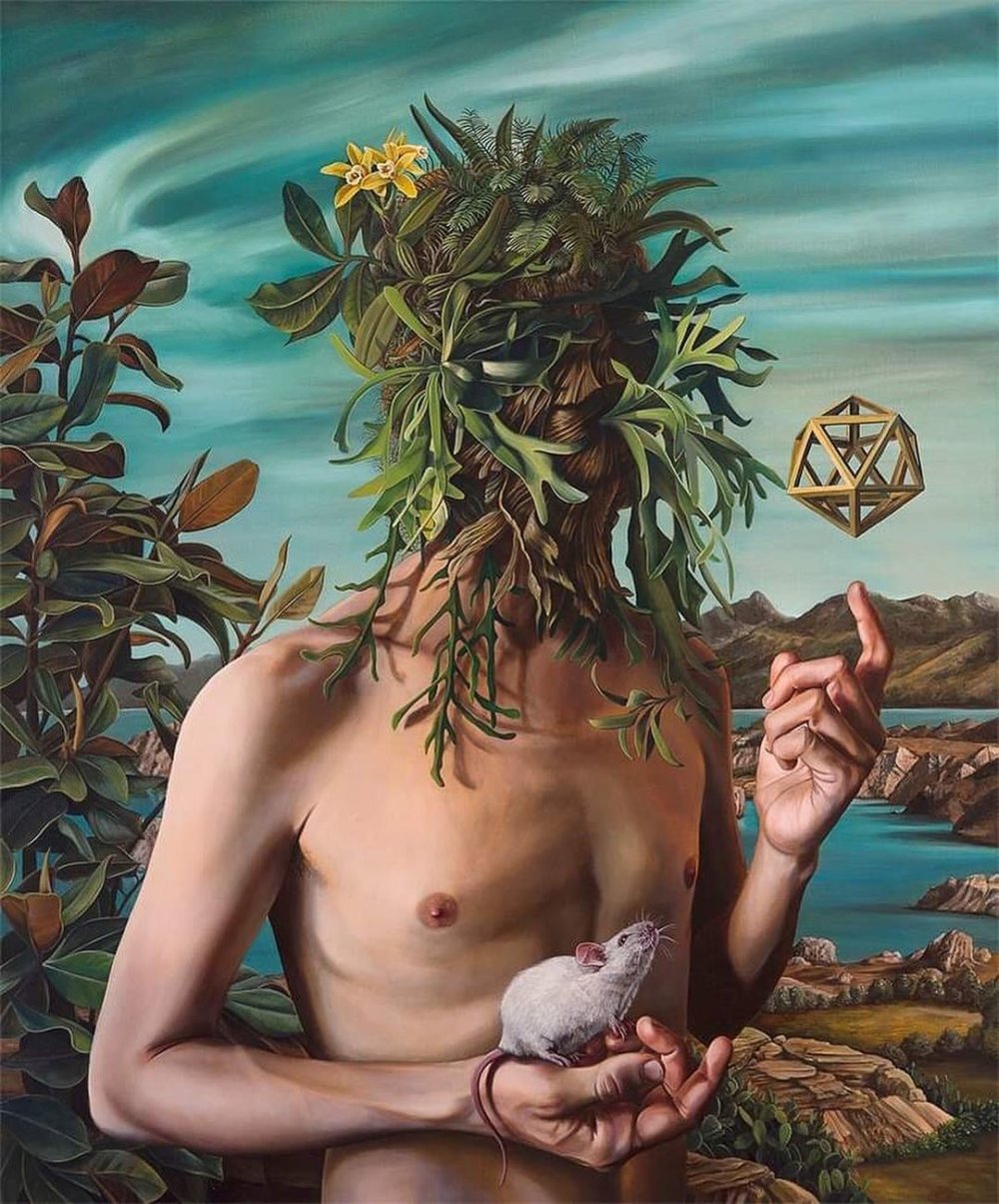 Sacred Plants Surreal Oil Paintings Of People Fused With Nature By Alejandro Pasquale 1