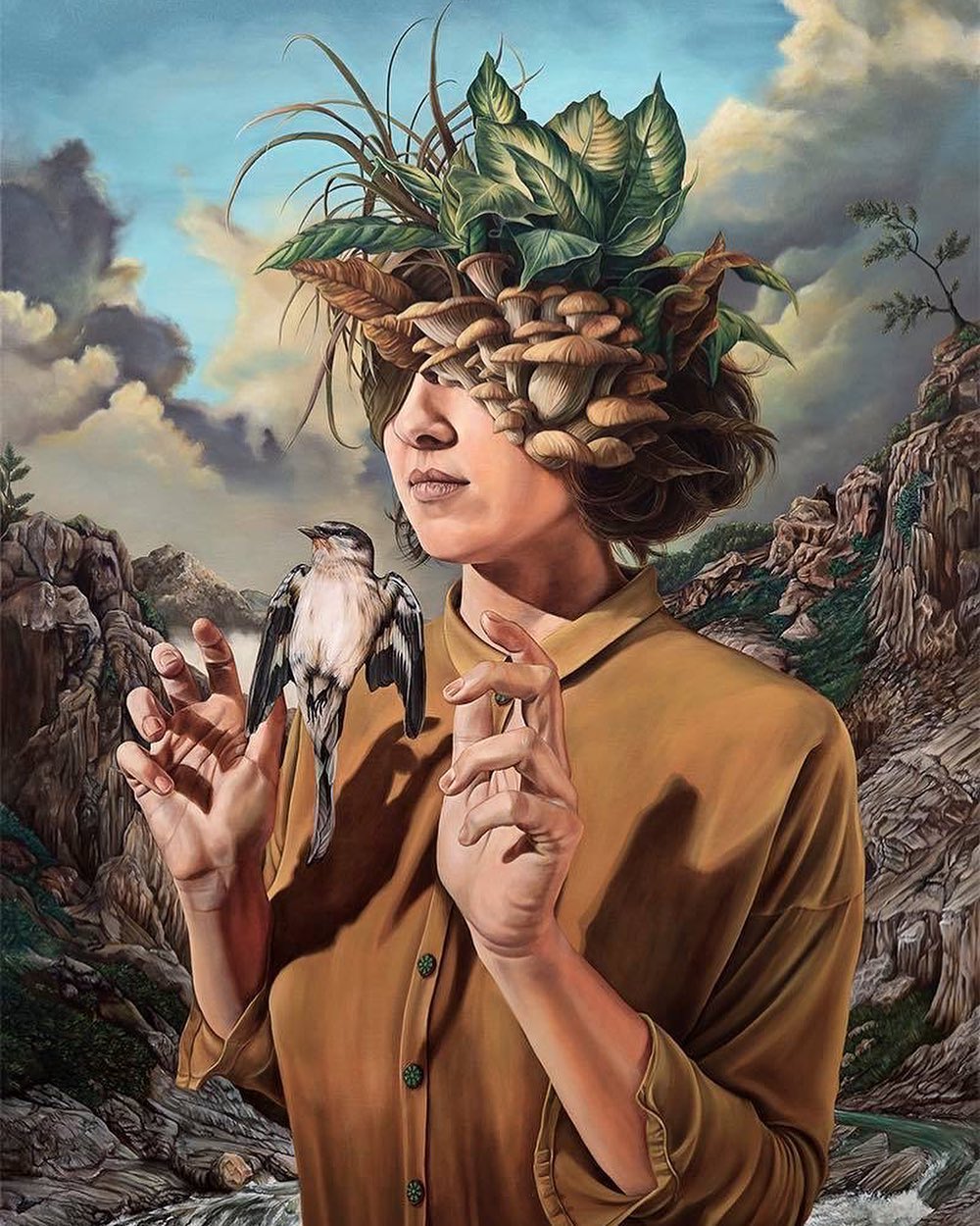 Sacred Plants Surreal Oil Paintings Of People Fused With Nature By Alejandro Pasquale 3