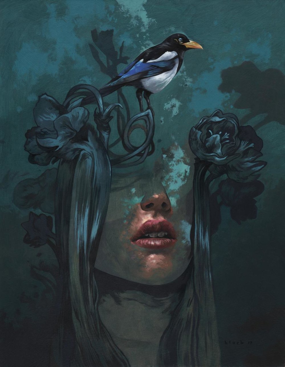Dark girls: somber and surreal paintings by Steven Russell Black 4