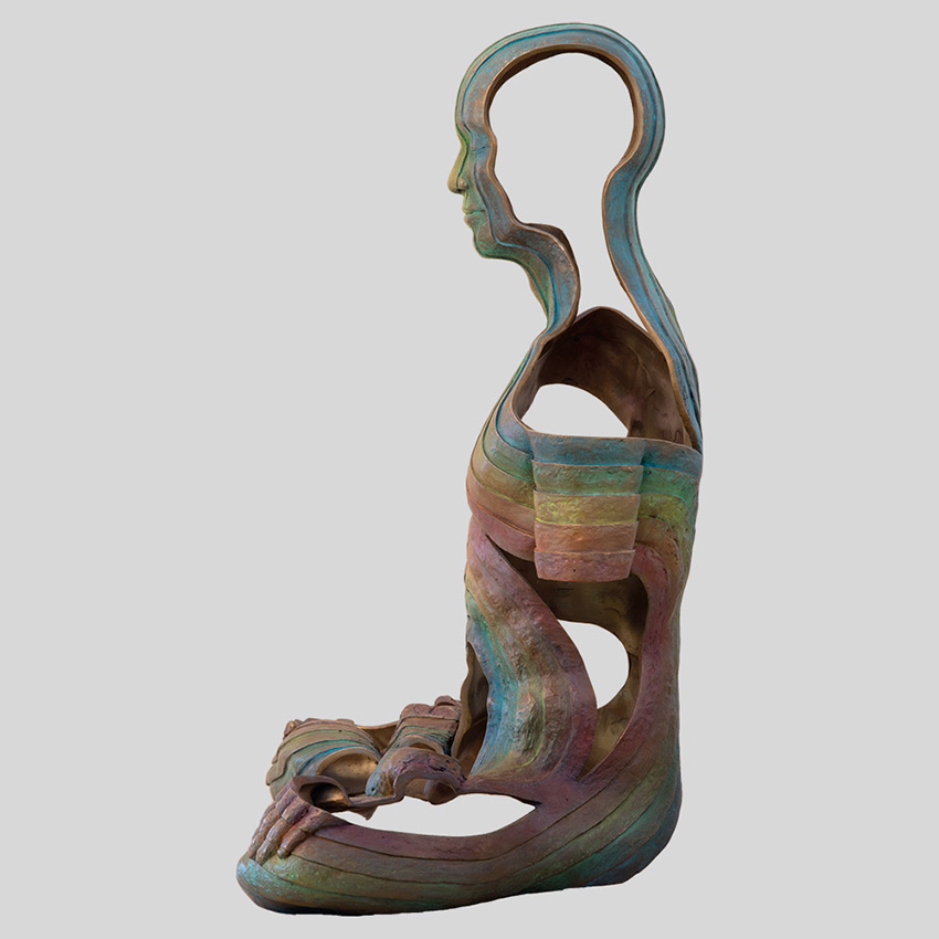 Transcendence Sublime Surrealistic Bronze Sculptures Of People In Meditation By Sukhi Barber 18