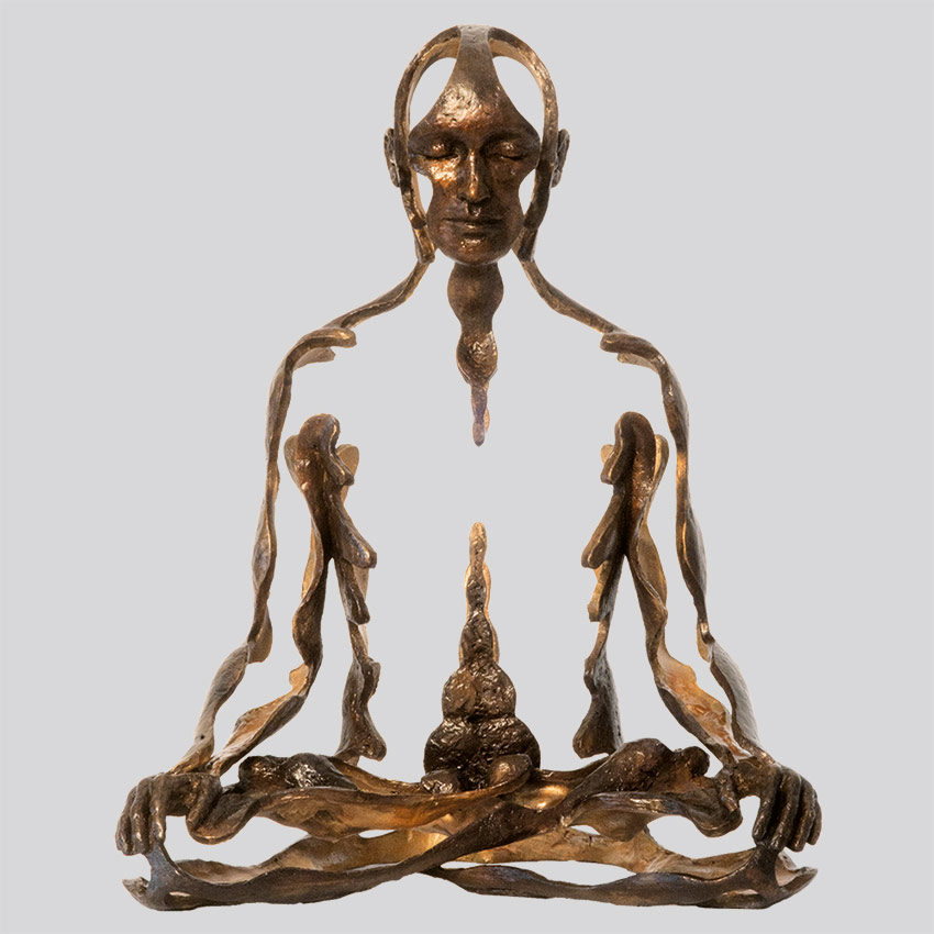 Transcendence Sublime Surrealistic Bronze Sculptures Of People In Meditation By Sukhi Barber 25