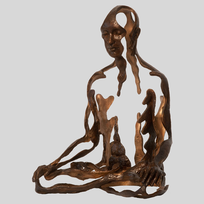 Transcendence Sublime Surrealistic Bronze Sculptures Of People In Meditation By Sukhi Barber 26