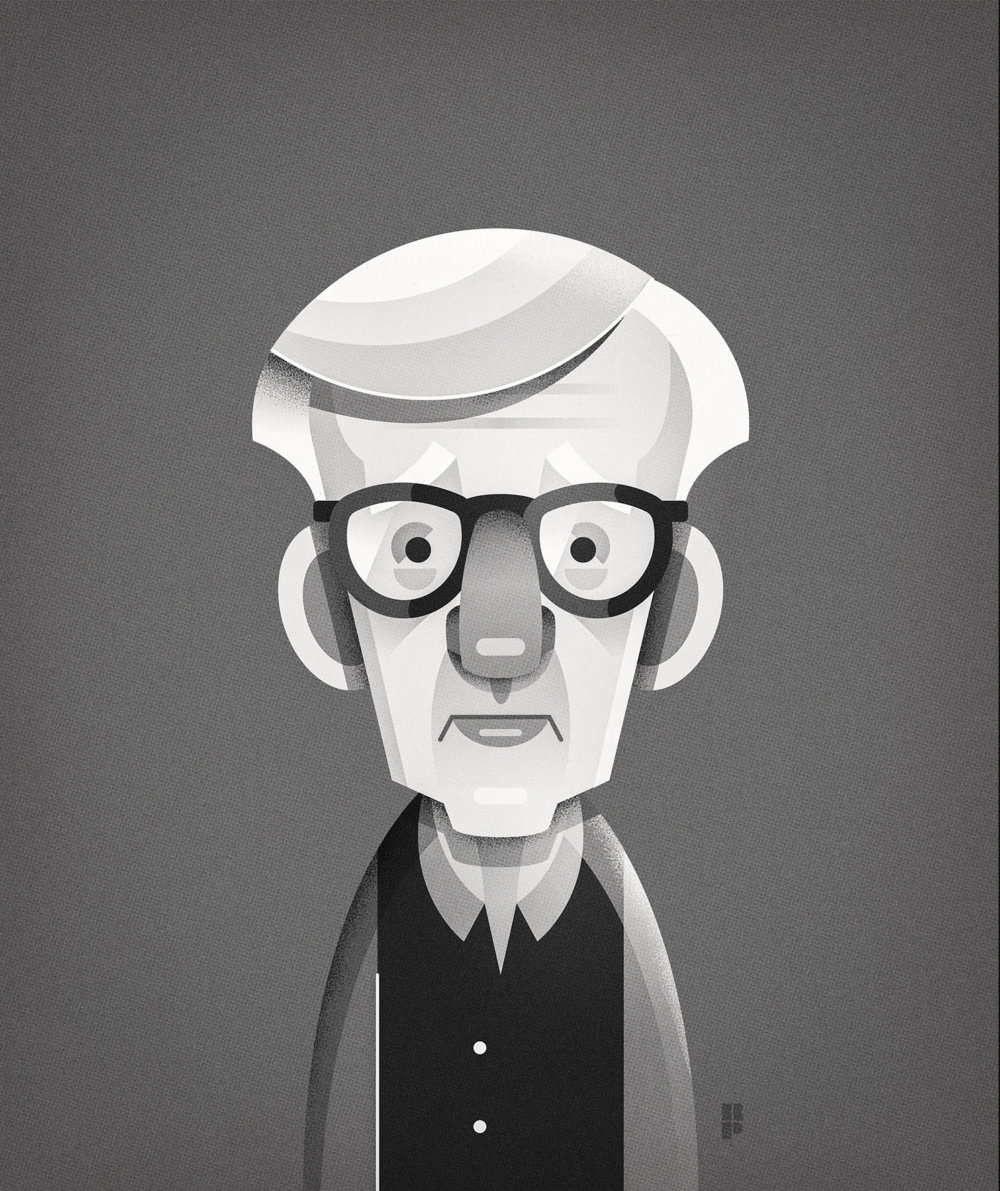 Woody Allen - Smart vector cartoons of pop culture icons by Ricardo Polo