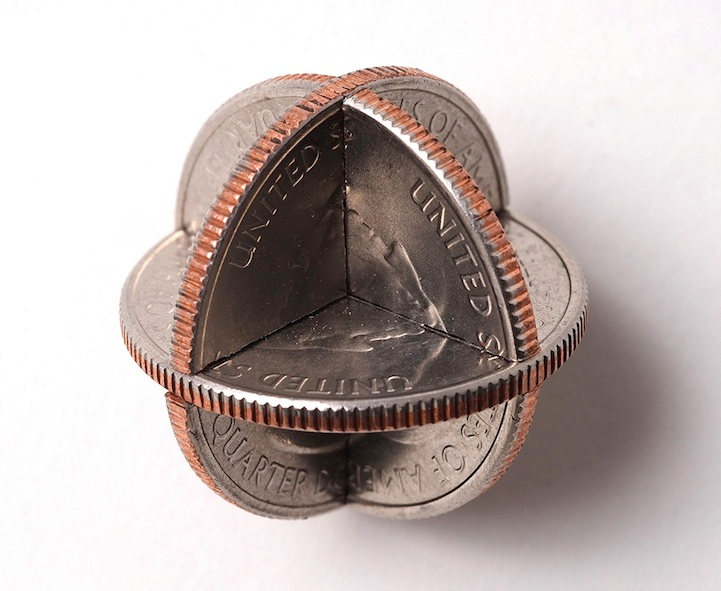 Geometric Sculptures Made From Old Coins By Robert Wechsler 1