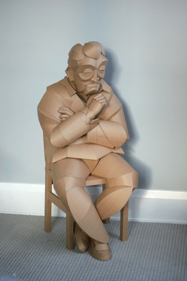 Magnificent Figurative Sculptures Made Entirely Out Of Cardboard By Warren King 11