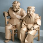 Magnificent figurative sculptures made entirely out of cardboard by Warren King